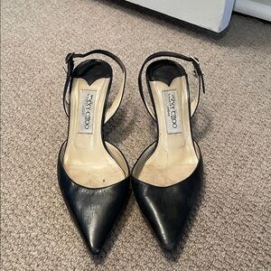 Jimmy Choo Black Leather Heels